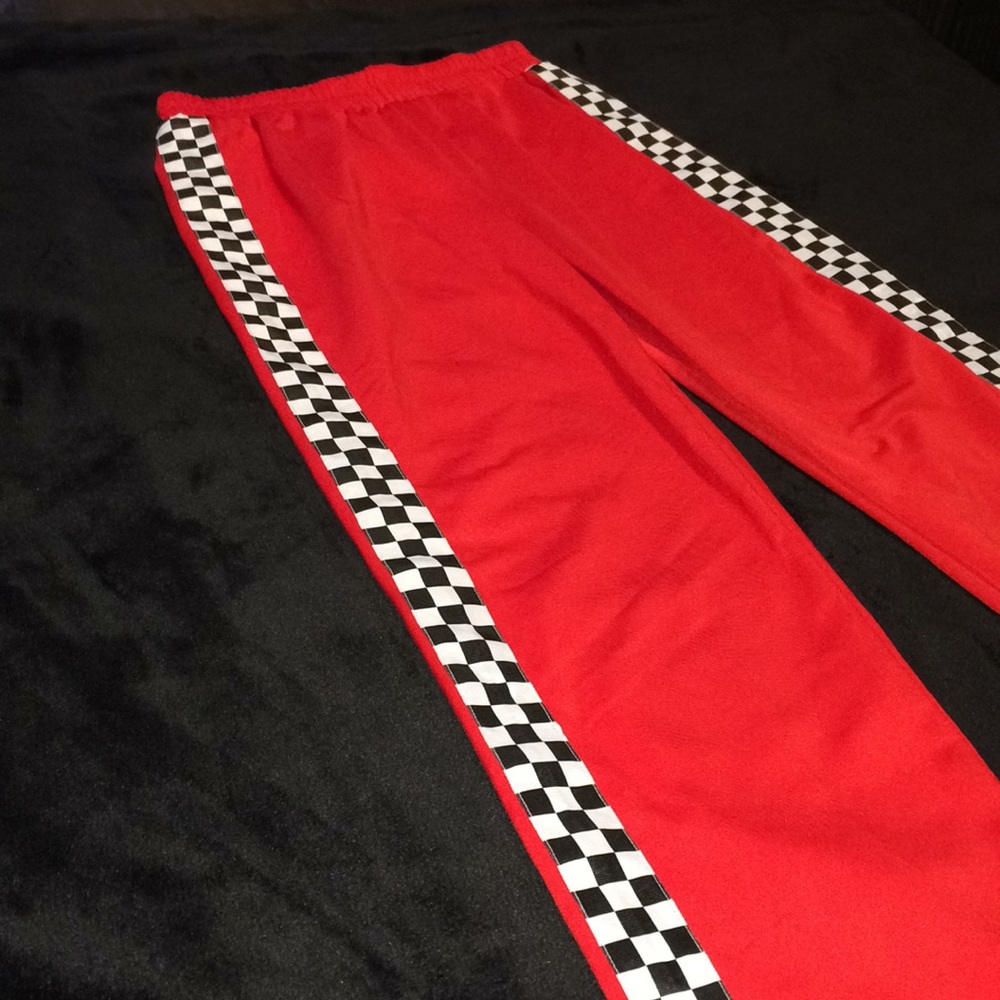 Red checkered pants